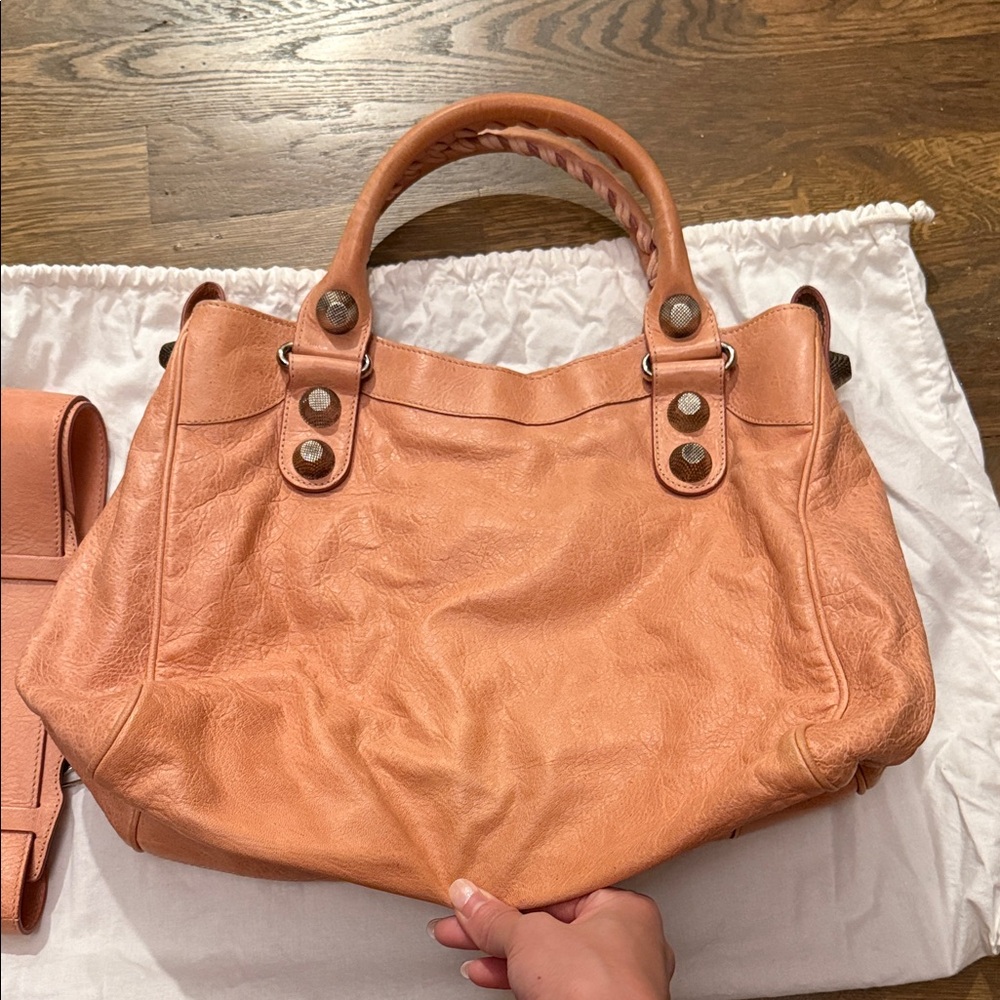 Balenciaga Peach Handbag with Silver Hardware - Picture 3 of 16